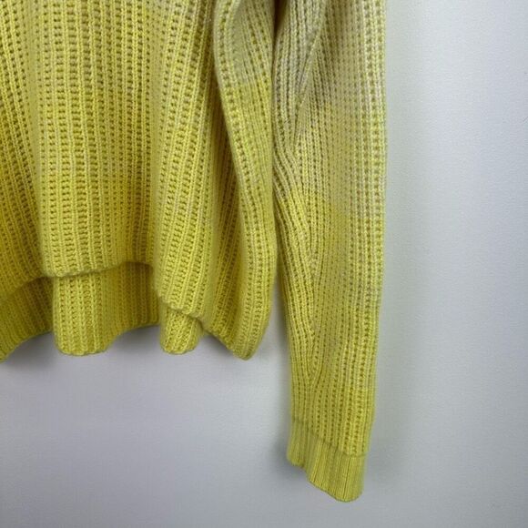 Duffy Women’s Cream Pastel Yellow Ombre Cashmere Blend Funnel Neck Sweater - Picture 7 of 8